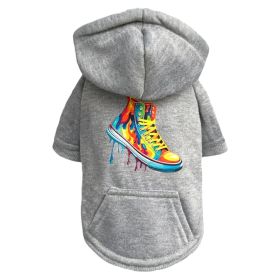 Graffiti Pup Hoodie (Color: Grey, size: SM) Graffiti Pup Hoodie (Color: Grey, size: SM)